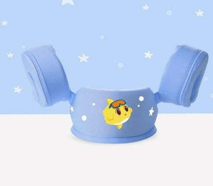 Children's inflatable lying ring with anti-turning design for safe swimming