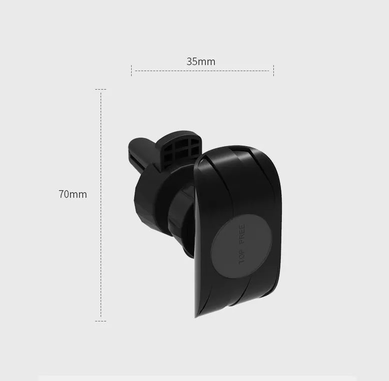 Glory black magnetic car phone holder attached to a car air vent