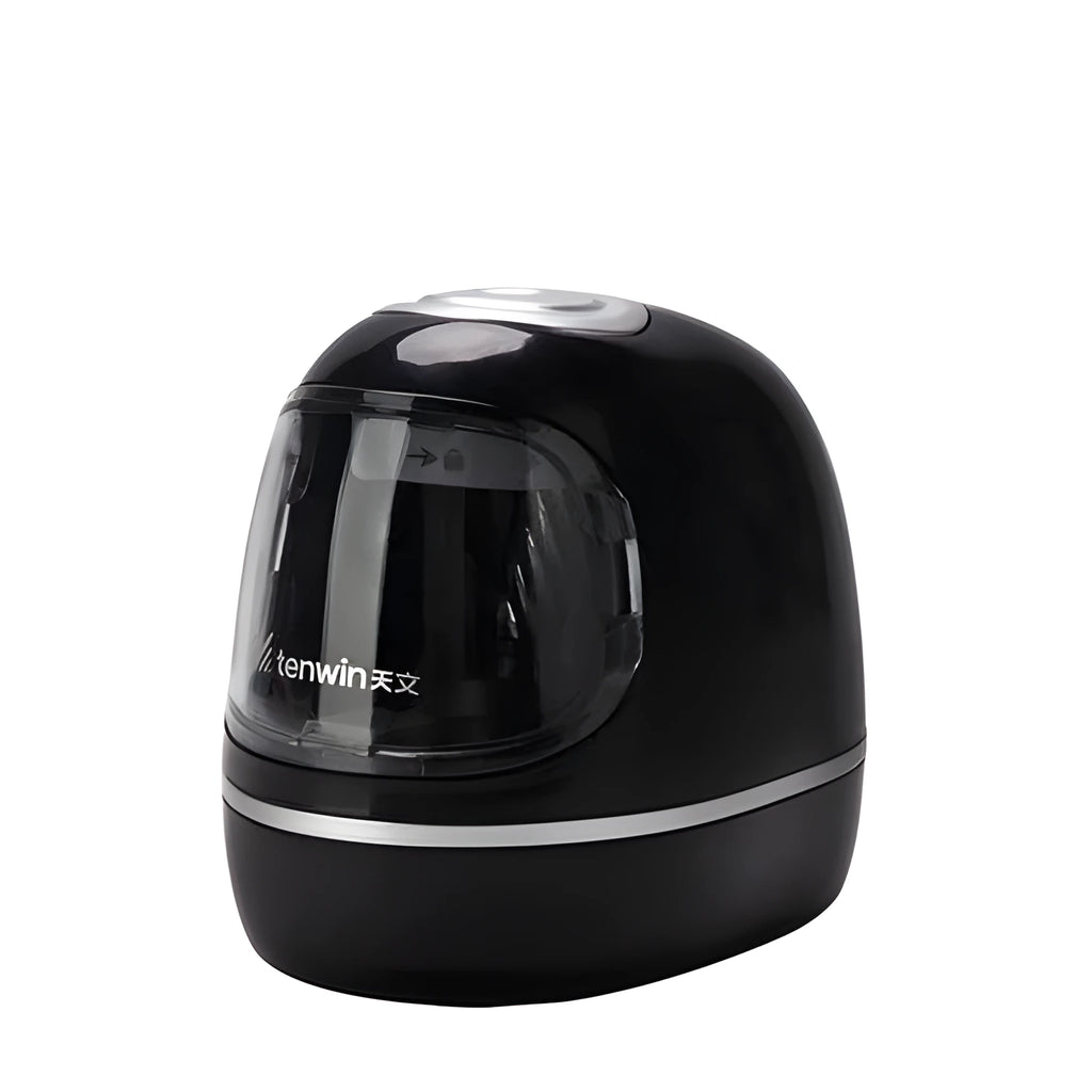 Creative electric pencil sharpener three-speed geometric plastic design black and white