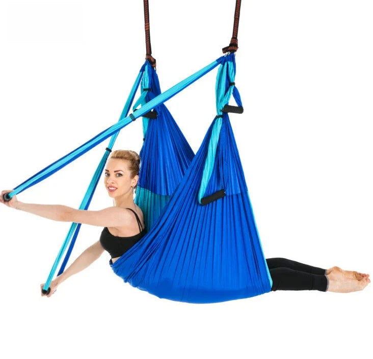 Anti-Gravity Yoga Hammock made of durable nylon fabric, available in a range of vibrant Kiwi-friendly colours