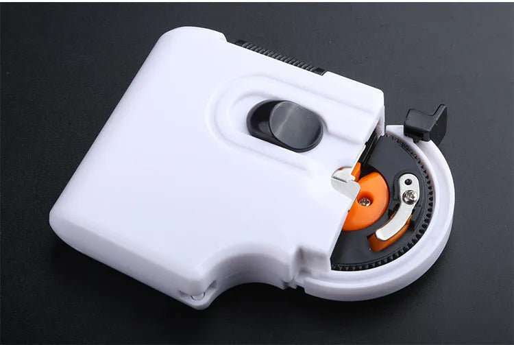 Fully automatic hook tie device knotting artifact in black ABS plastic with short handle