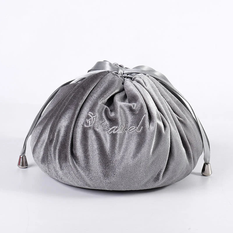 Cartoon Rabbit Ears Velvet Cosmetic Bag with self-adhesive closure in various colours