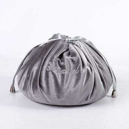 Cartoon Rabbit Ears Velvet Cosmetic Bag with self-adhesive closure in various colours