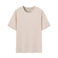 Men's heavy waffle-textured short-sleeved T-shirt in polyester with wool lining, shown in a solid colour.