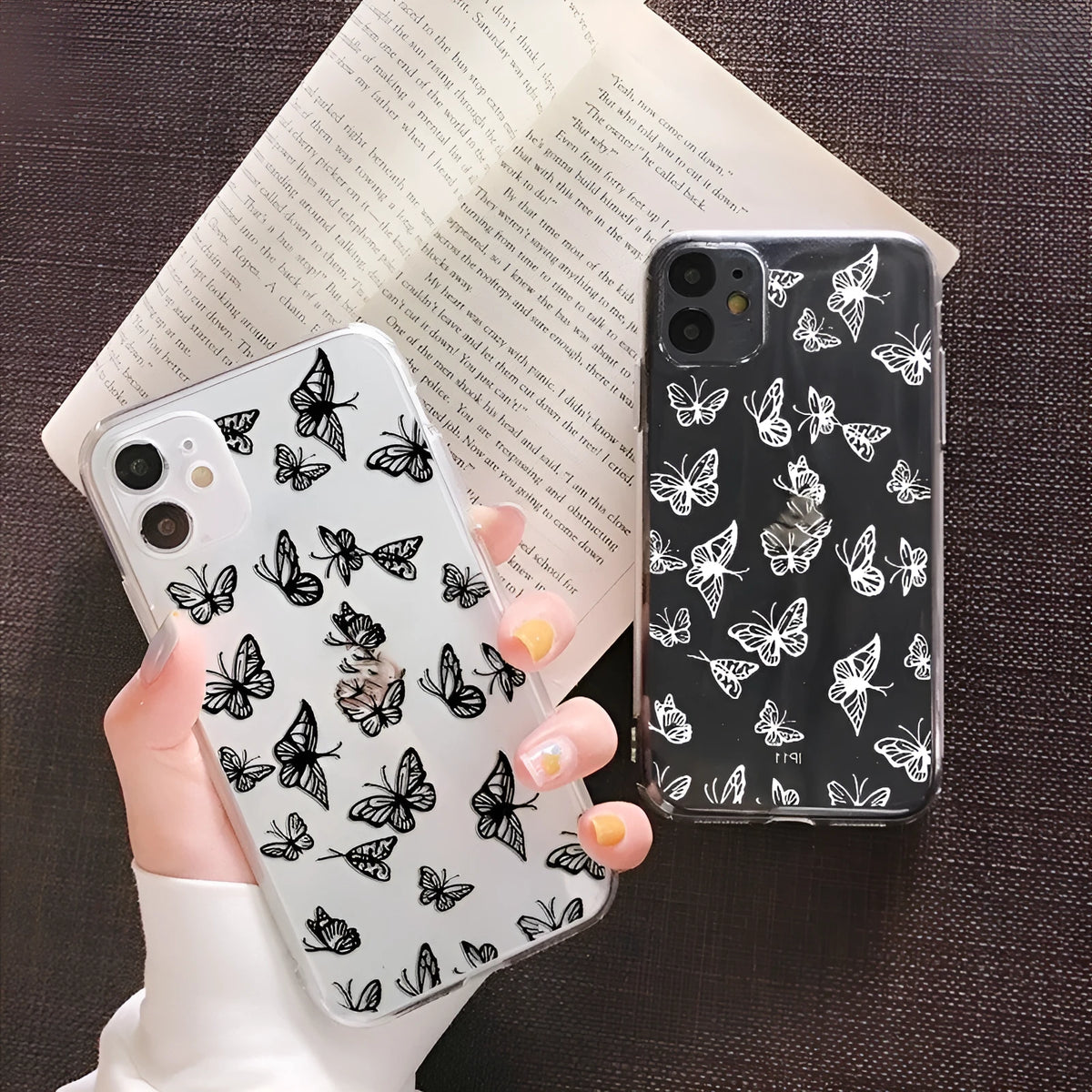 Ins butterfly design TPU mobile phone case for iPhone 13 Pro Max in black
