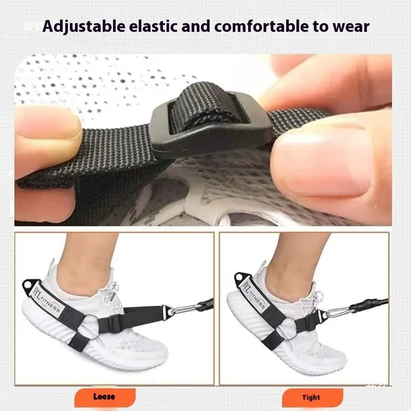 Ankle buckle leg strength strap tension training accessories with rope attachments