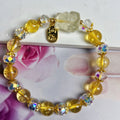 Women's citrine crystal bracelet with nine-tail fox charm design for anniversary gifts