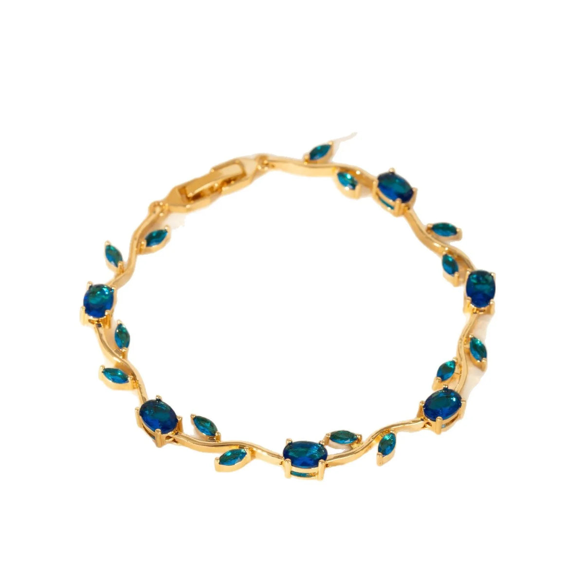 European American light luxury high-end brass bracelet with leaf-shaped design in colour style DQ-W-203