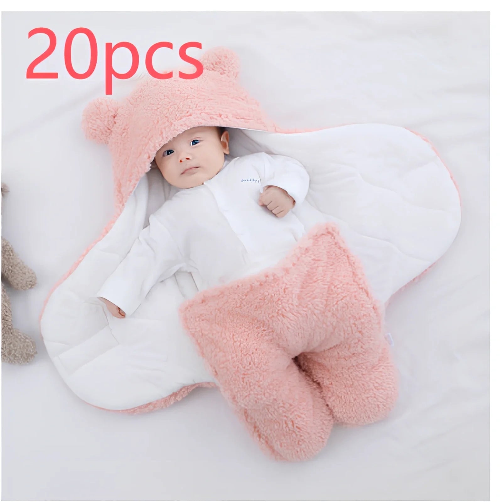 Cotton blend baby quilted sleeping bag wrapper in khaki colour showing quilted pattern and secure fastenings