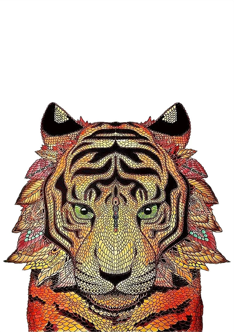 Colourful animal-shaped wooden jigsaw puzzles for children, educational and fun