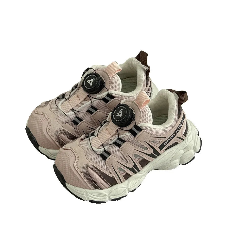 Unisex casual shoes with PU leather mesh upper in black, beige, or pink colour