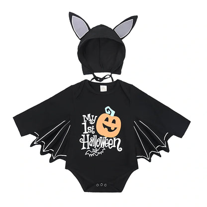 Black cotton headband two-piece children's set, long sleeve top and headband for sizes 70-100cm, 70% cotton fabric