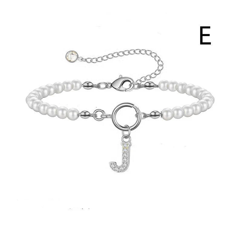 2024 personalised initial pearl bracelet for women with toggle clasp