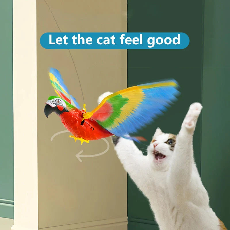 Interactive hanging eagle cat toy for active play and mental stimulation