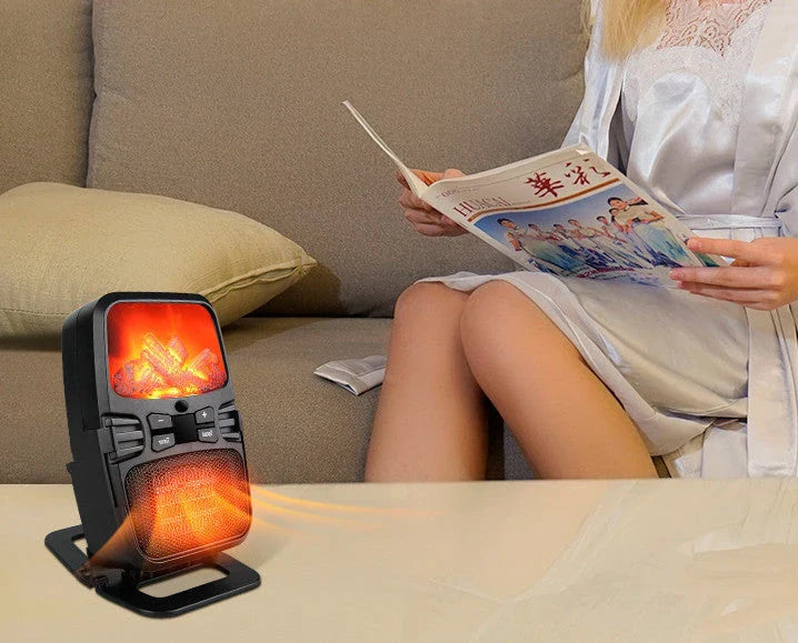 1000W portable electric heater with remote control and safety features
