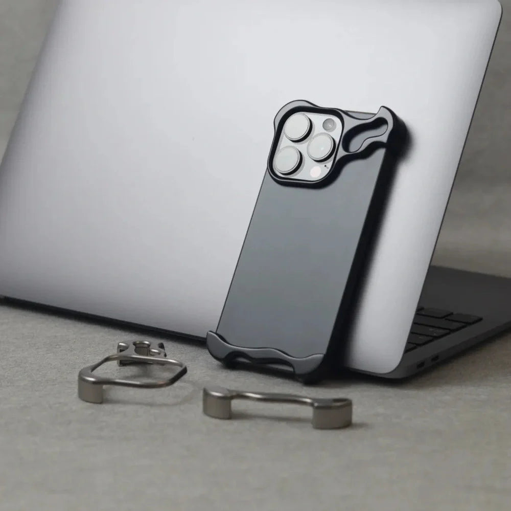 Zinc alloy iPhone case with anti-drop protection in Dark Night Purple colour