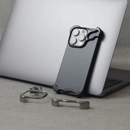 Zinc alloy iPhone case with anti-drop protection in Dark Night Purple colour