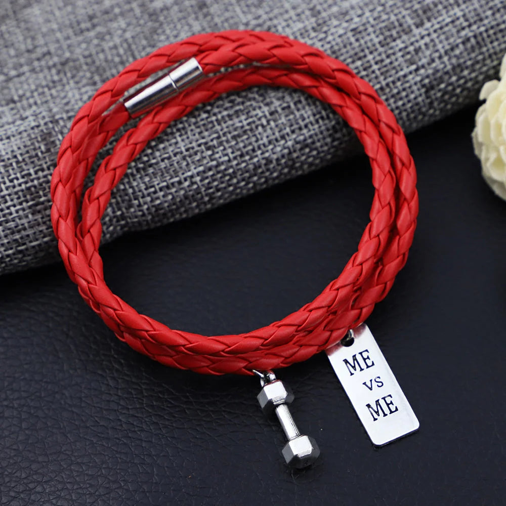 PU Rope Bracelet with 3-lap woven design in blue