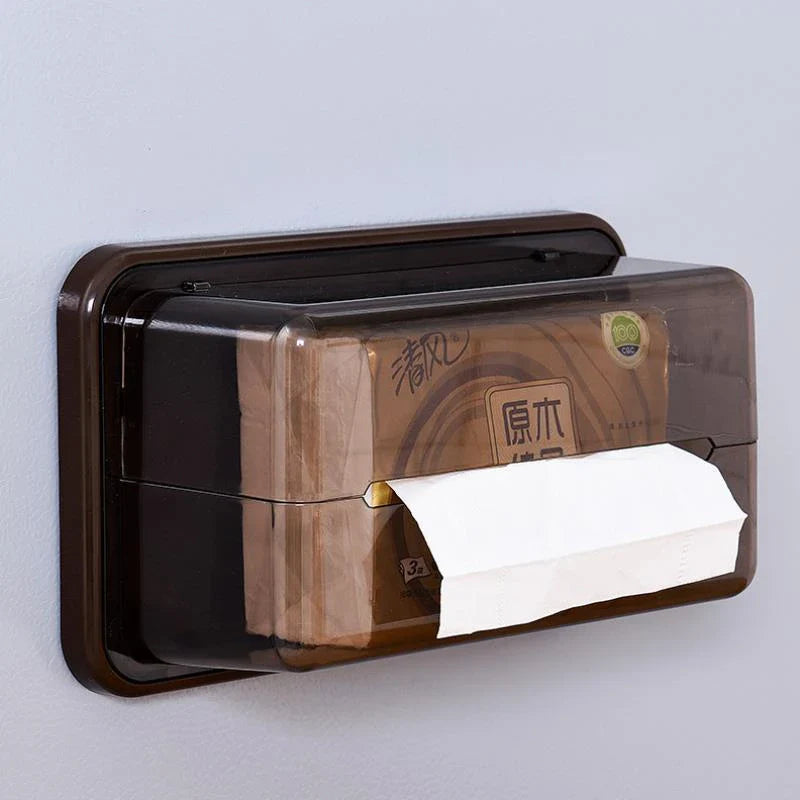 Magnet-free perforated cling film storage rack for refrigerator organisation in white and transparent