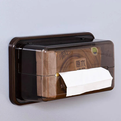 Magnet-free perforated cling film storage rack for refrigerator organisation in white and transparent