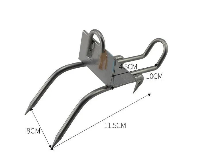 Tree climbing artifact non-slip feet in 304 stainless steel with sharp claws and fastening straps