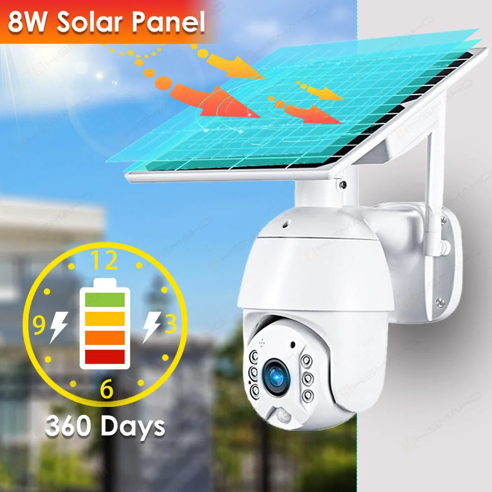 Solar-powered 4G security camera with 1080P resolution for outdoor surveillance