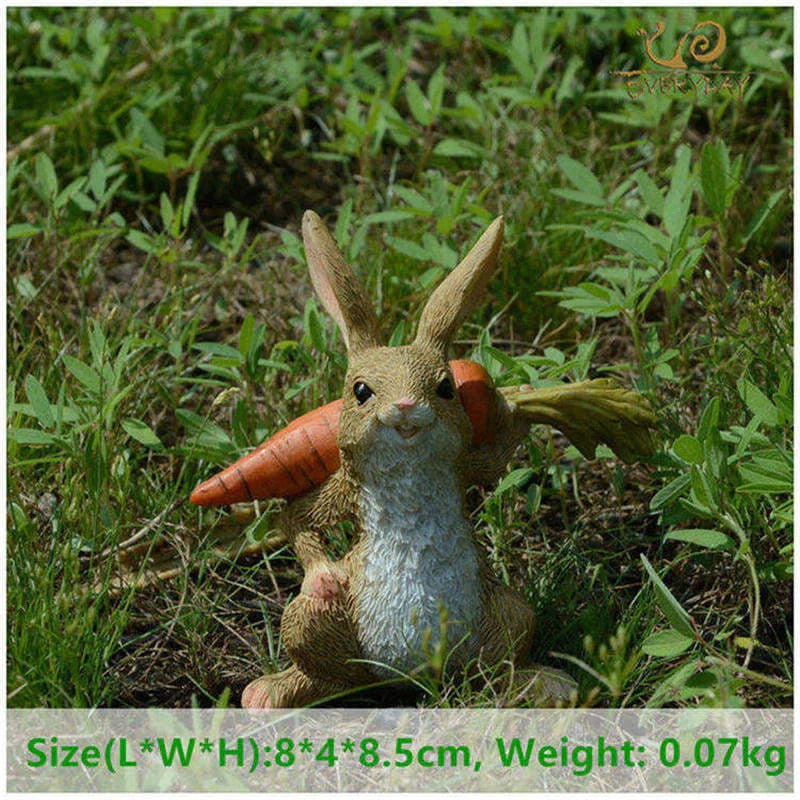 Cute bunny resin ornaments for pastoral living room decor