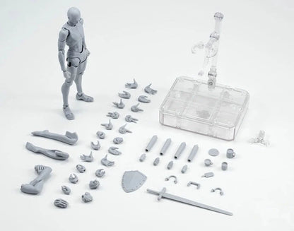 Articulated human mannequin kits for artists with interchangeable accessories