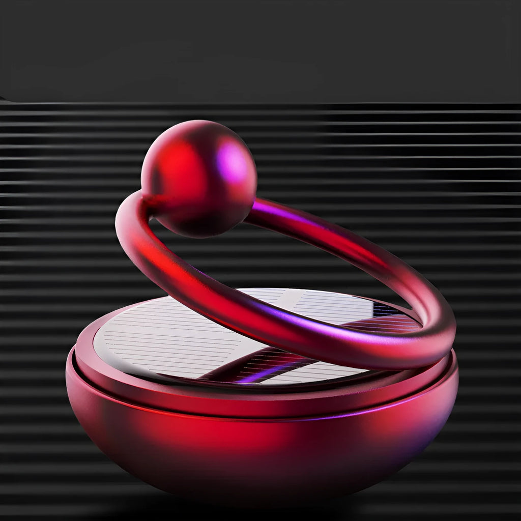 Solar rotate car perfume air freshener with maglev design – aluminium alloy body, 60 mm, four colours