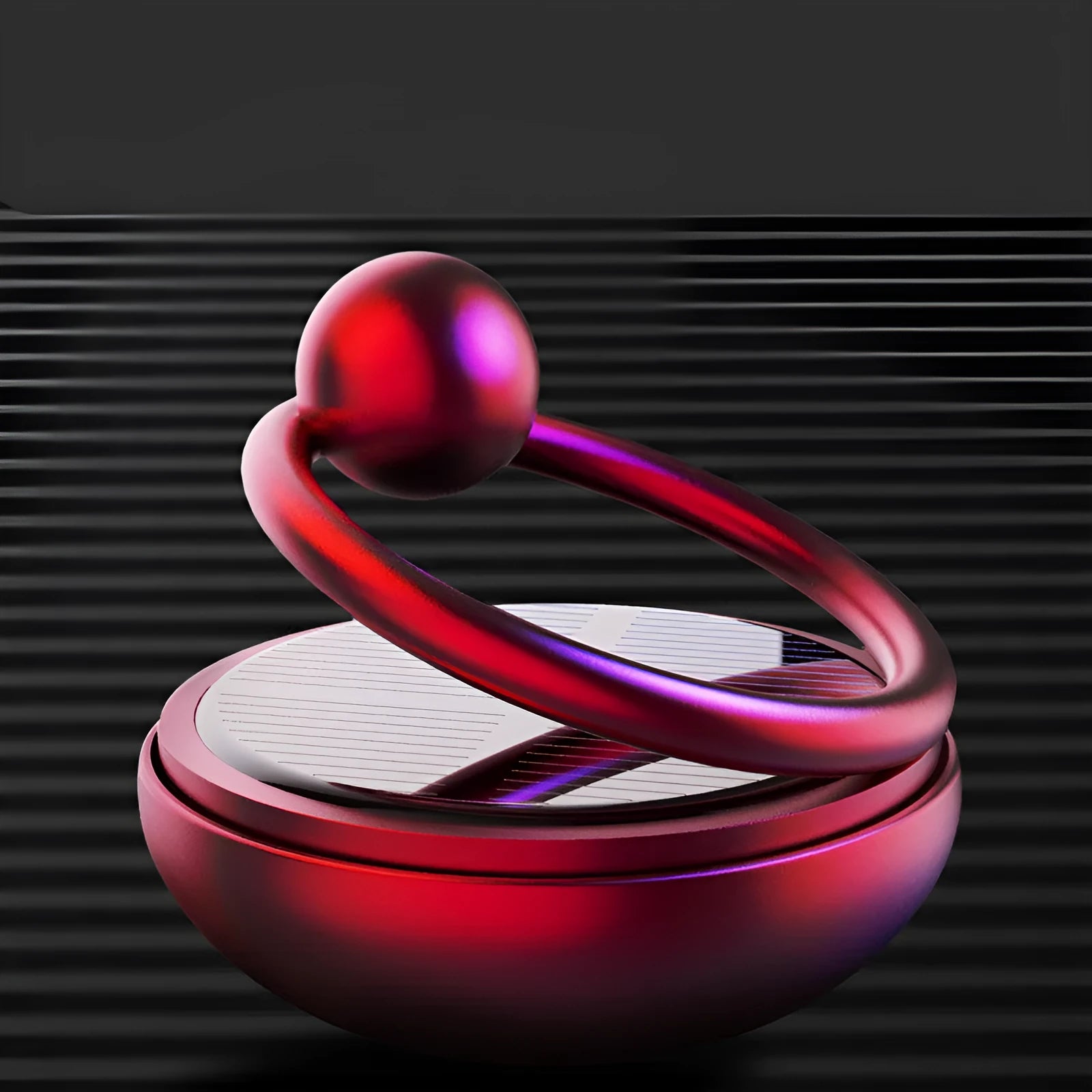 Solar rotate car perfume air freshener with maglev design – aluminium alloy body, 60 mm, four colours
