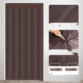 Full seam long magnetic strip cotton door curtain in Oxford cloth shown in a New Chinese style design.