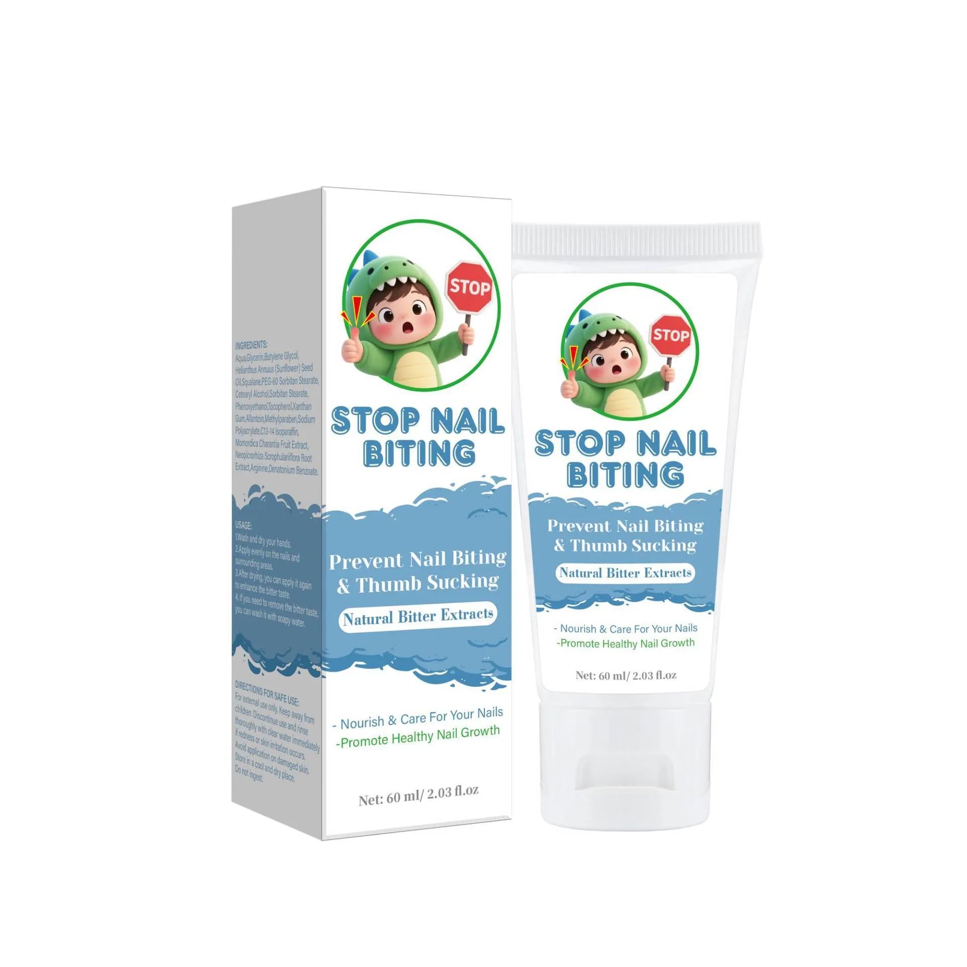 60ml nail neck cream bottle in neutral packaging for anti-bite nail treatment