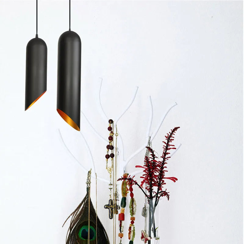 Retro iron art chandelier light fitting in matte black finish with curved arms.
