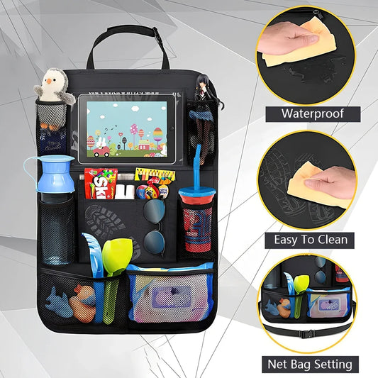 Black waterproof car storage bag measuring 61cm by 41cm with Oxford fabric construction