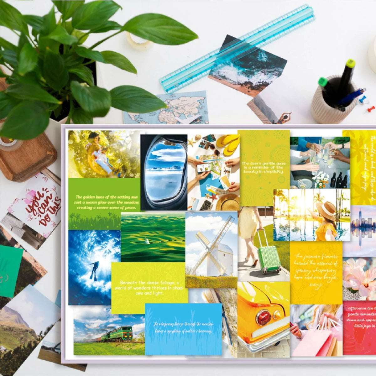 Inspirational dream cut letter sticker vision board kit in multiple colours for goal setting