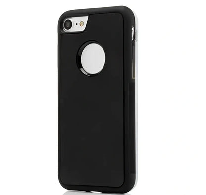 Black anti-gravity nano-adsorption phone case sticking to glass surface, compatible with iPhone 13 Pro Max, TPU-PC material