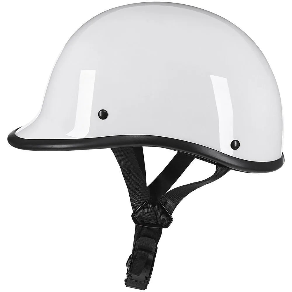 Retro style full face ABS motorcycle helmet shown in matte black finish on a stand.