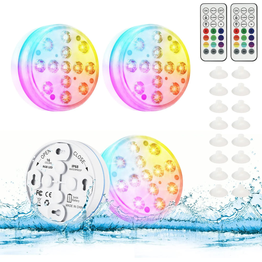 Remote control colour-changing diving light with IP68 waterproof rating for garden decoration