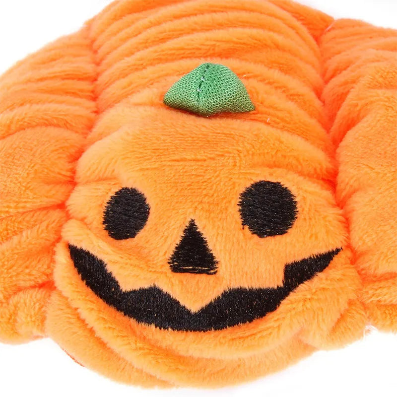 Pet Halloween funny pumpkin hat in orange polyester, large size 42cm length, for dogs or cats