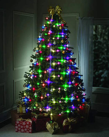 64-bead LED Christmas tree string lights with PP material for durable holiday decor