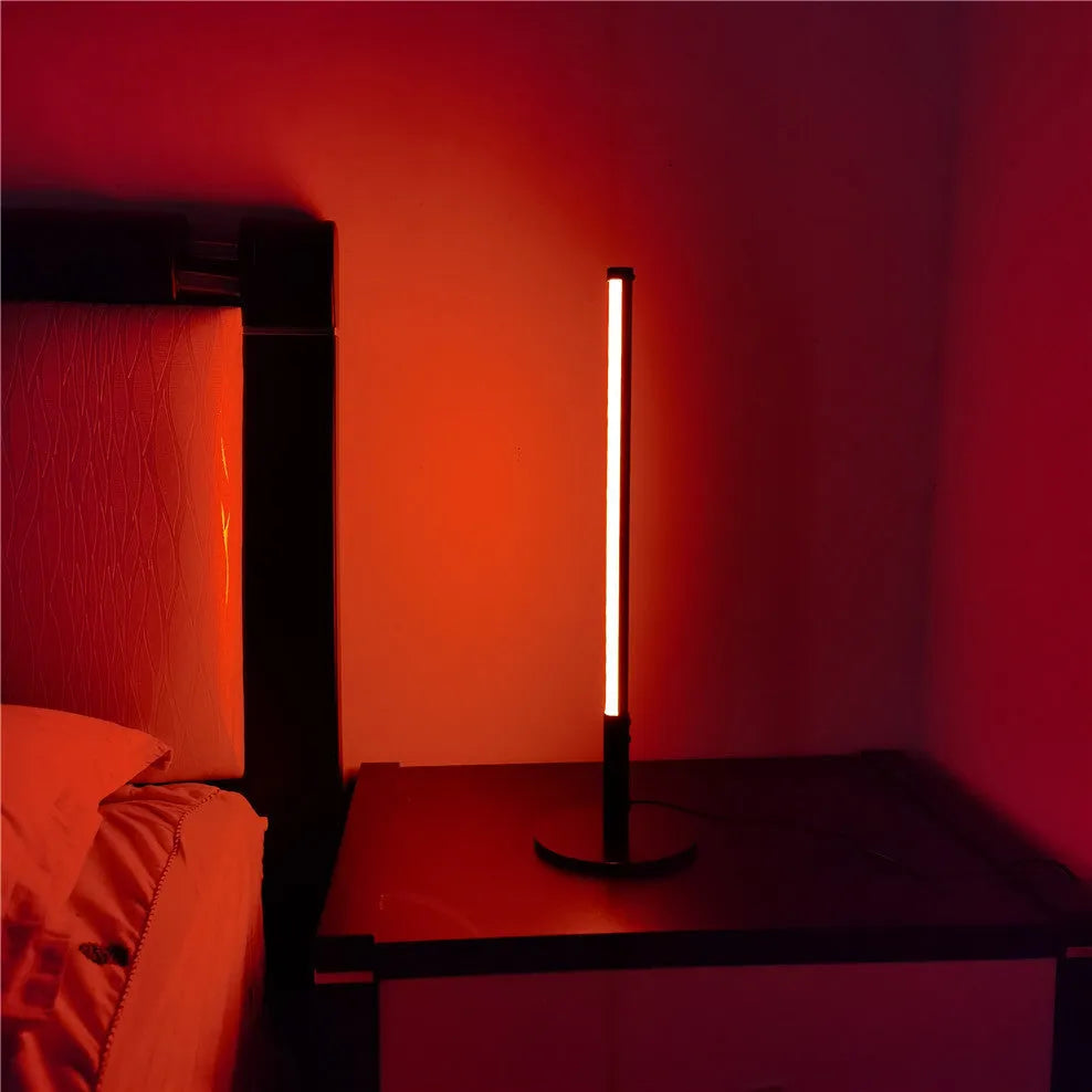 Black retro aluminium LED atmosphere lamp measuring 48.5cm tall