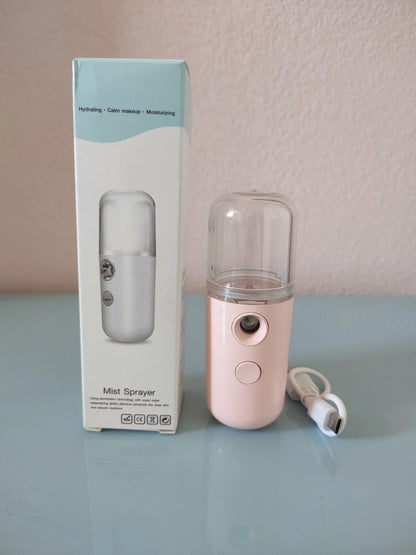 Compact portable nanospray humidifier for deep skin hydration in various colors
