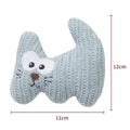 Cyan and light coffee coloured catnip plush rope chew toy with bell for cats on white background