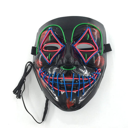 Halloween LED Glowing Mask in pink and green with EL cold light technology