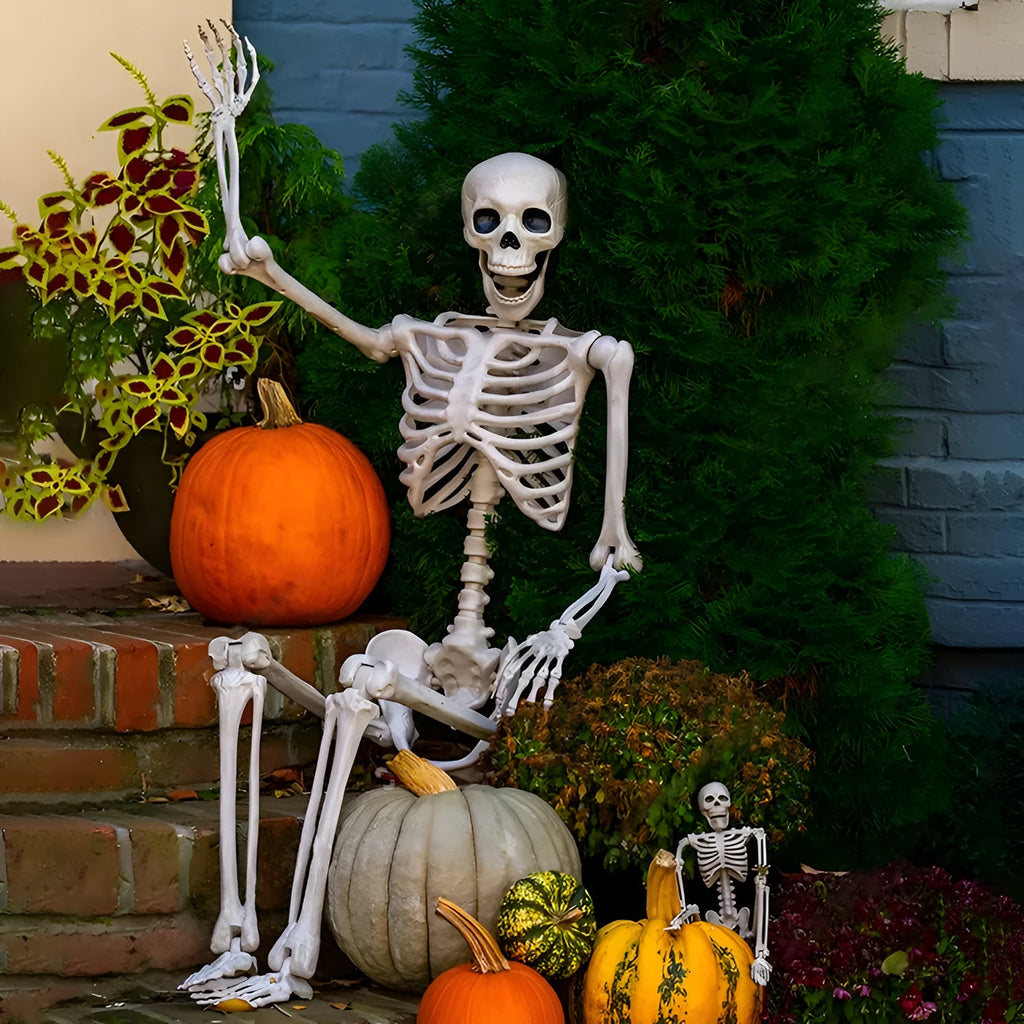 90cm tall plastic Halloween skeleton model with movable joints for custom posing displays