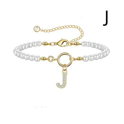 2024 personalised initial pearl bracelet for women with toggle clasp