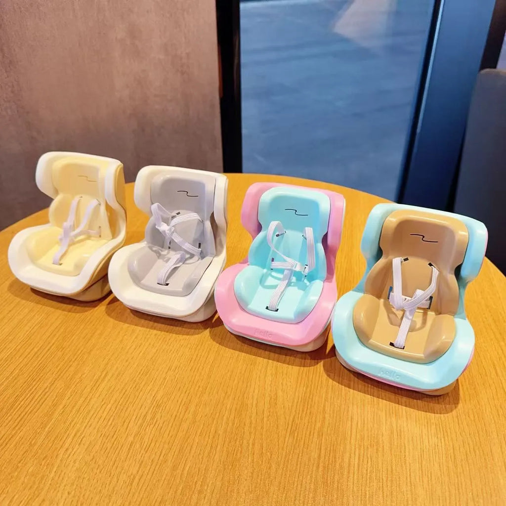 Cute cartoon car ornament doll accessory with magnetic base and air outlet clips in milk tea colour