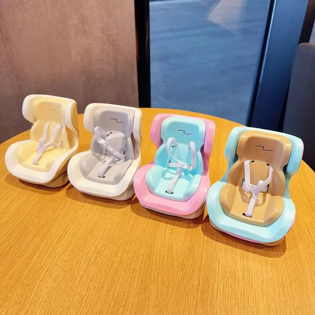 Cute cartoon car ornament doll accessory with magnetic base and air outlet clips in milk tea colour
