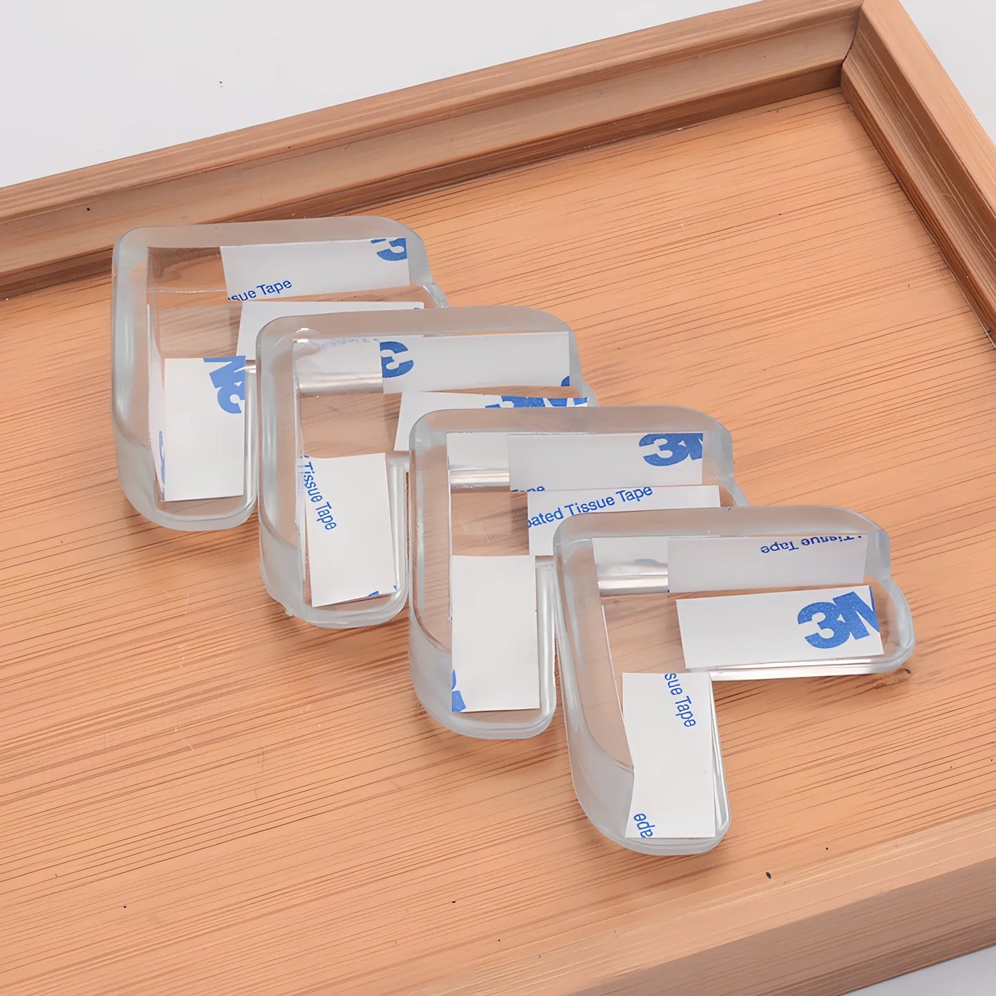 L-shaped baby silicone protective pad in soft PVC with 3M glue for table corner safety, thickened 2cm padding