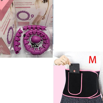 Magic Smart Hoop - Adjustable fitness hoop with massage features in pink, blue, and purple